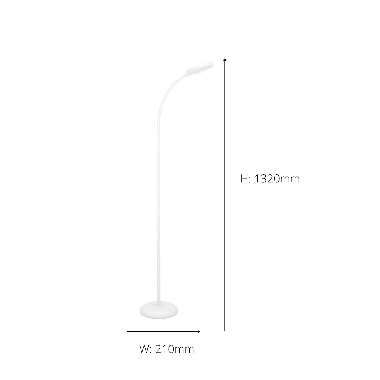 Eglo EU Lauro LED Floor Light White Plastic Slim Rounded Light Head