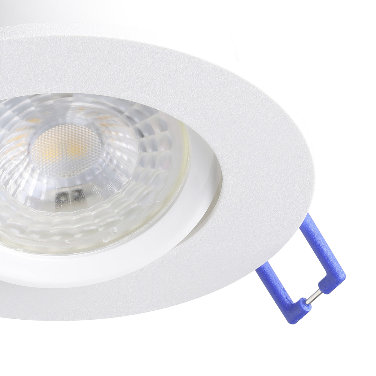 Eglo EU Barranco GU10 White Round Recessed Light, IP20, 9cm
