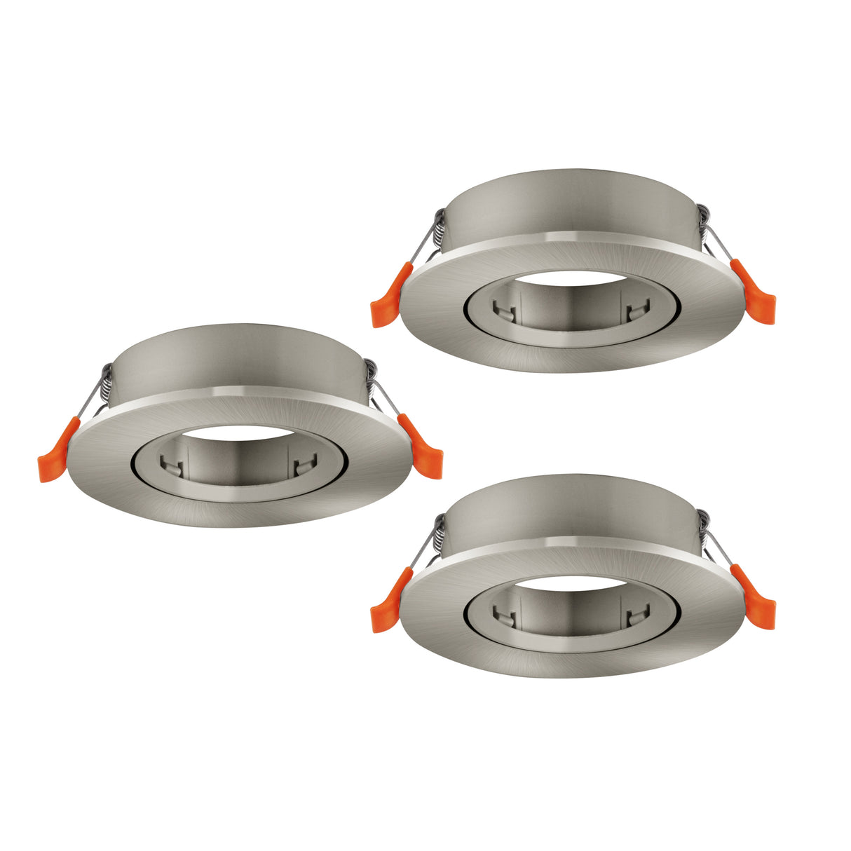 Eglo EU Barranco GU10 Satin Nickel Round Set of 3 Recessed Light, 9cm