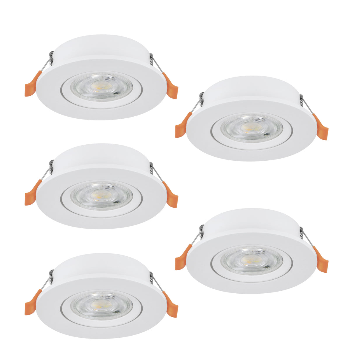 Eglo EU Barranco LED White Round Set of 5 Recessed Light, IP20, 9cm, Tricolour