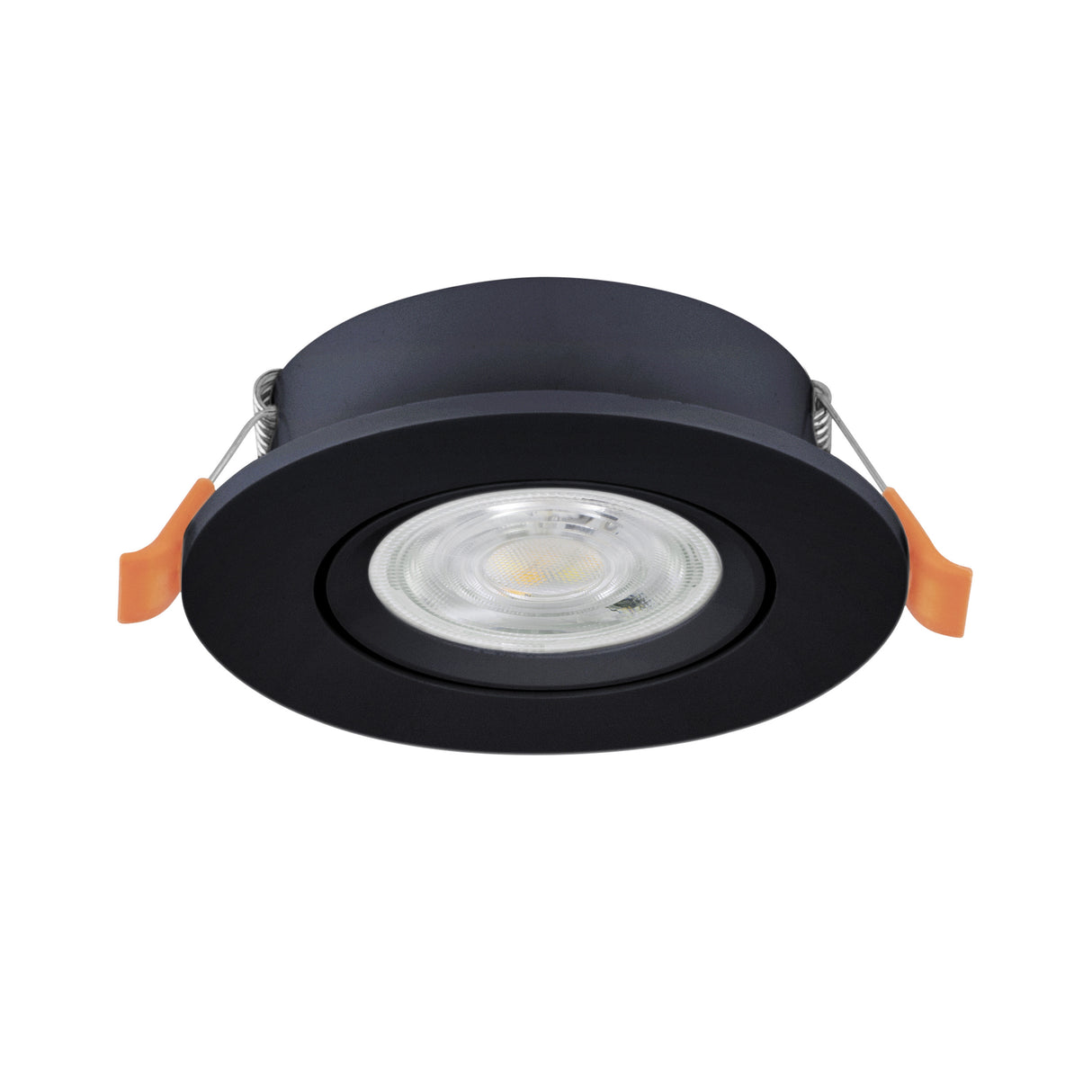 Eglo EU Barranco LED Black Round Recessed Light, IP20, 9cm, Tricolour