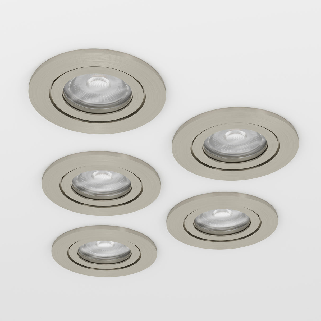 Eglo EU Barranco LED Satin Nickel Round Set of 5 Recessed Light, IP20, 9cm, Tricolour