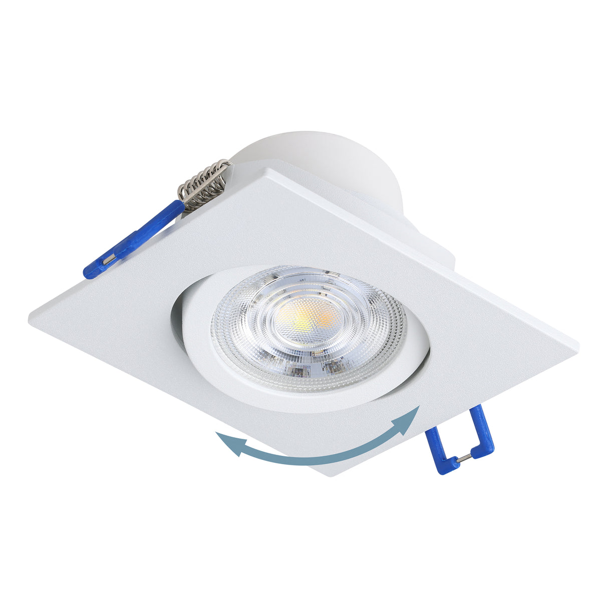Eglo EU Saliceto White Aluminium LED Warm White 3-Piece Set Recessed Light, 88 x 88mm
