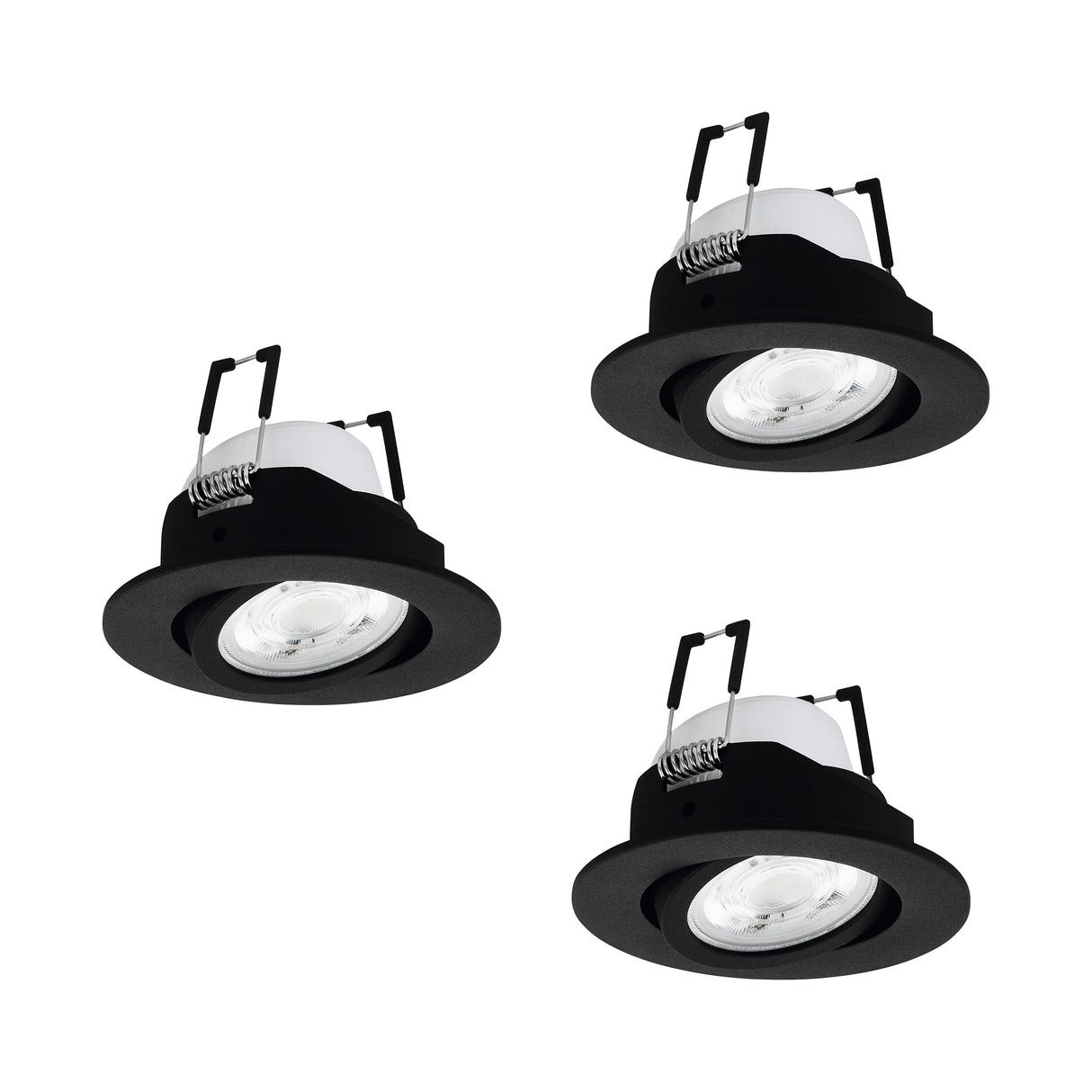 Eglo EU Saliceto-Z Black Aluminium LED 3-Piece Set Recessed Light Smart Control