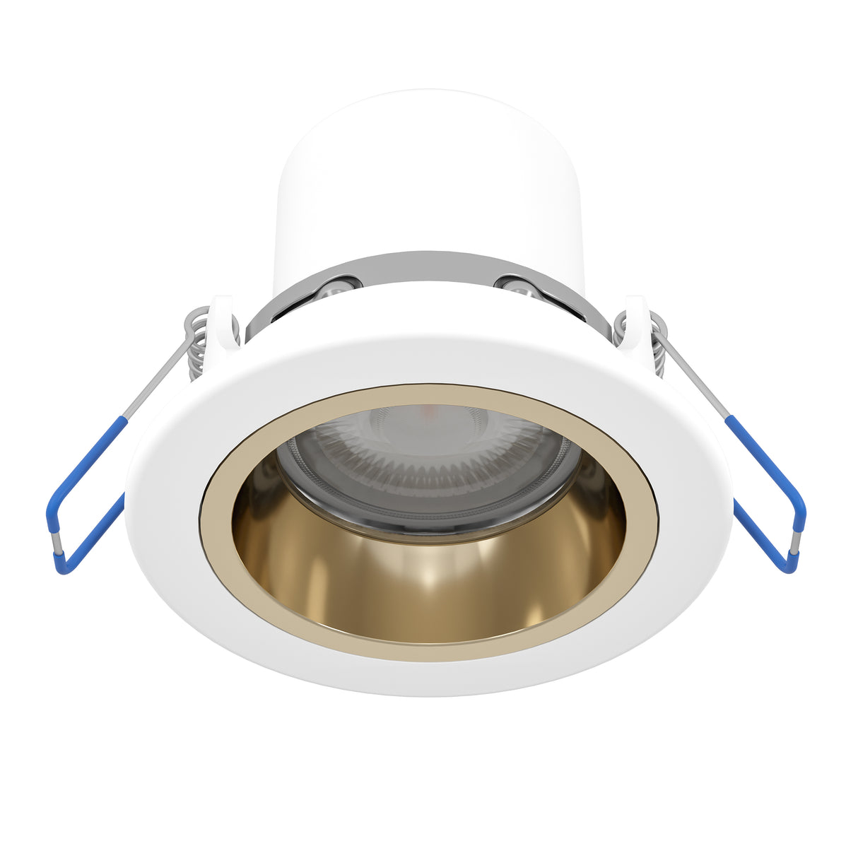 Eglo EU YEBRA?Z Smart Recessed LED Light – White & Gold, RGB+CCT, Dimmable, App Controlled Indoor Downlight