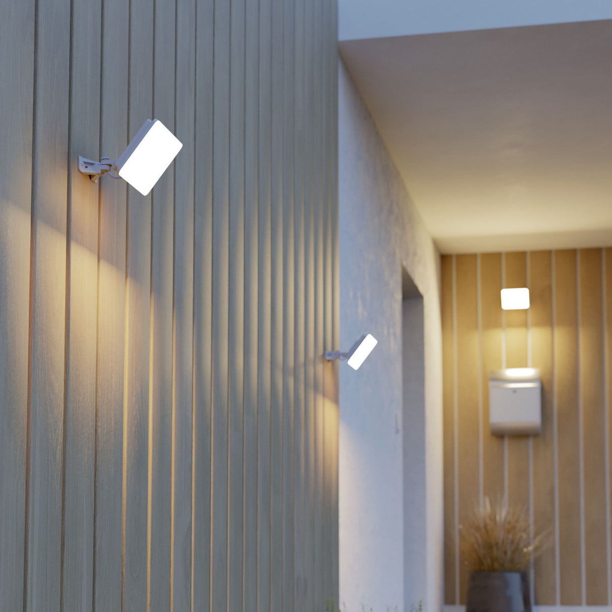 Eglo EU Machio 30W LED Flood Light, IP65 Weatherproof, White Aluminium Housing