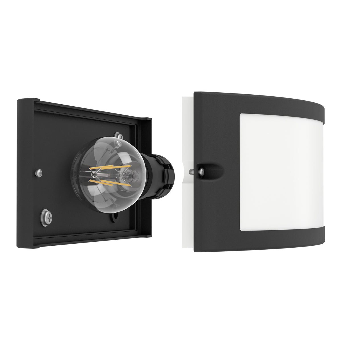 Eglo EU POGGIARELLO Wall Light – Black, IP54, E14, Compact Outdoor Wall Lighting