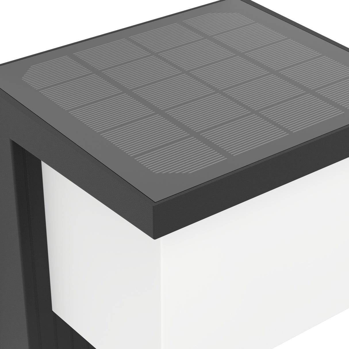 Eglo EU FRIGENTO Solar Wall Light – Black Aluminium, Motion Sensor, Warm White, IP44 Outdoor Lighting