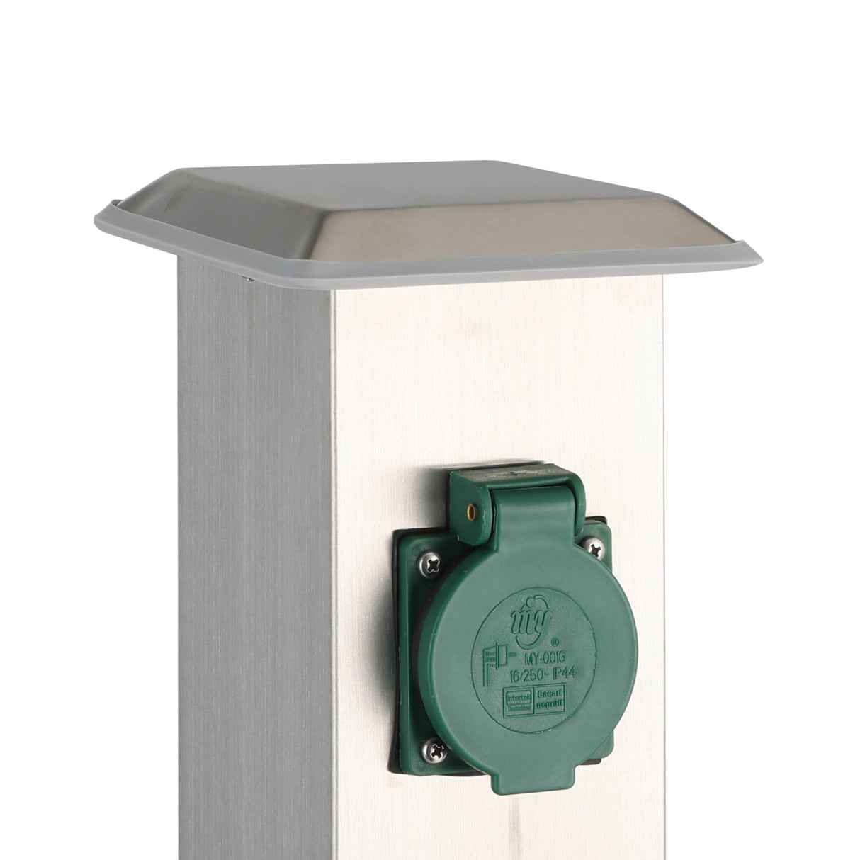 Eglo EU Park 4 Outdoor Plug Socket Post Stainless Steel Weather?Resistant Power Column, IP44 (400mm)