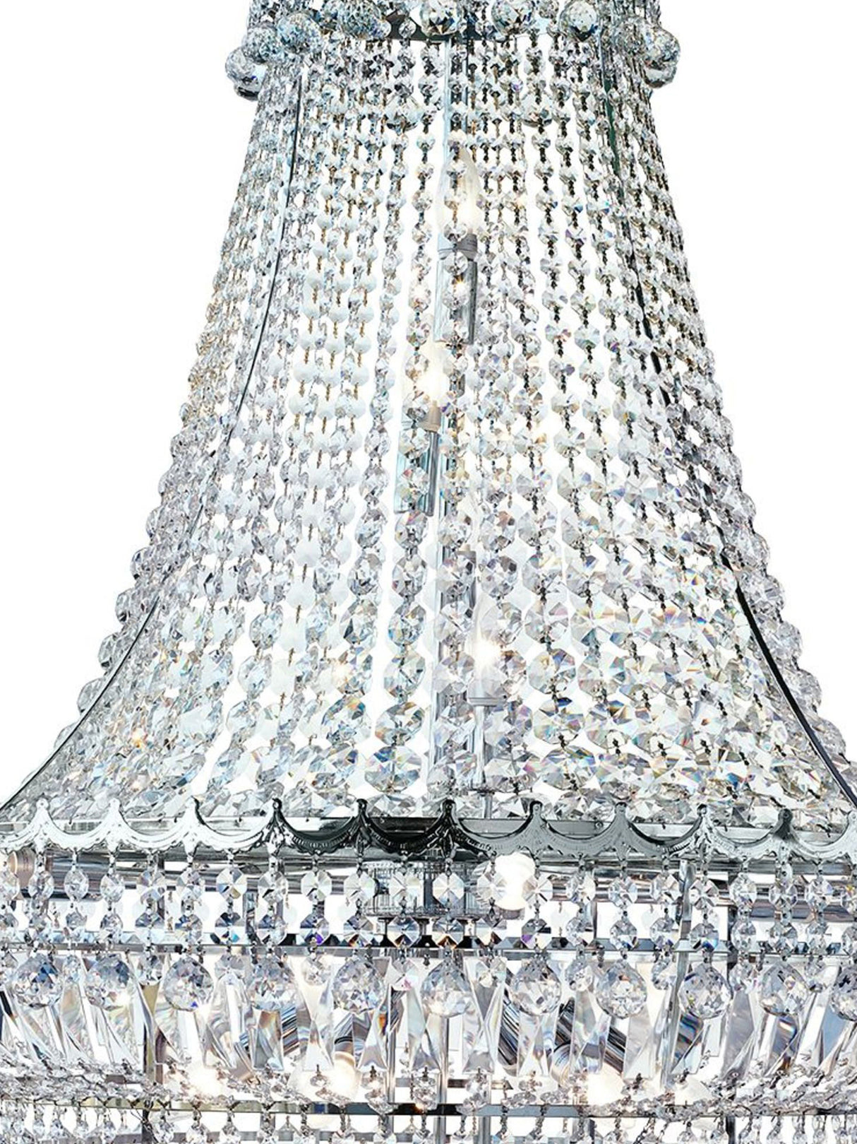 Searchlight Electric Versailles 19Lt Chandelier - Chrome Metal & Crystal 9112-102CC