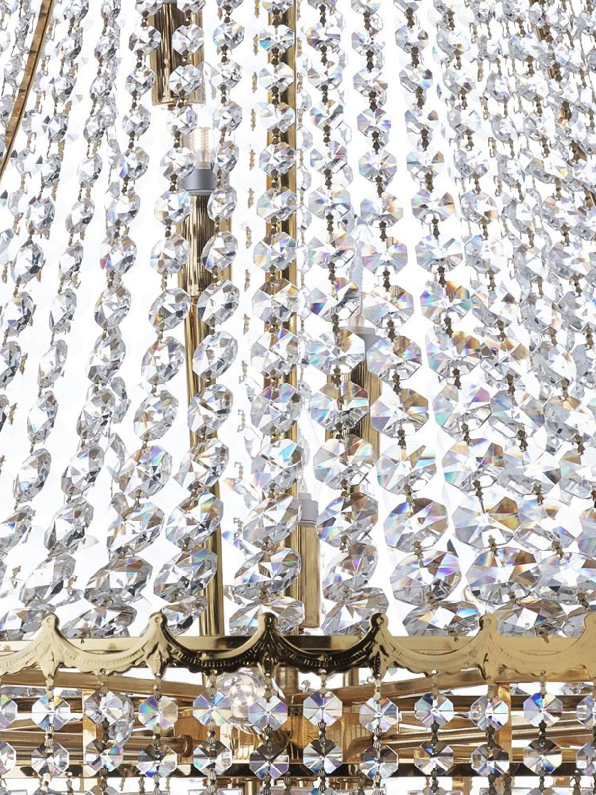 Searchlight Electric Versailles 19Lt Chandelier - Gold Metal & Crystal 9112-102GO