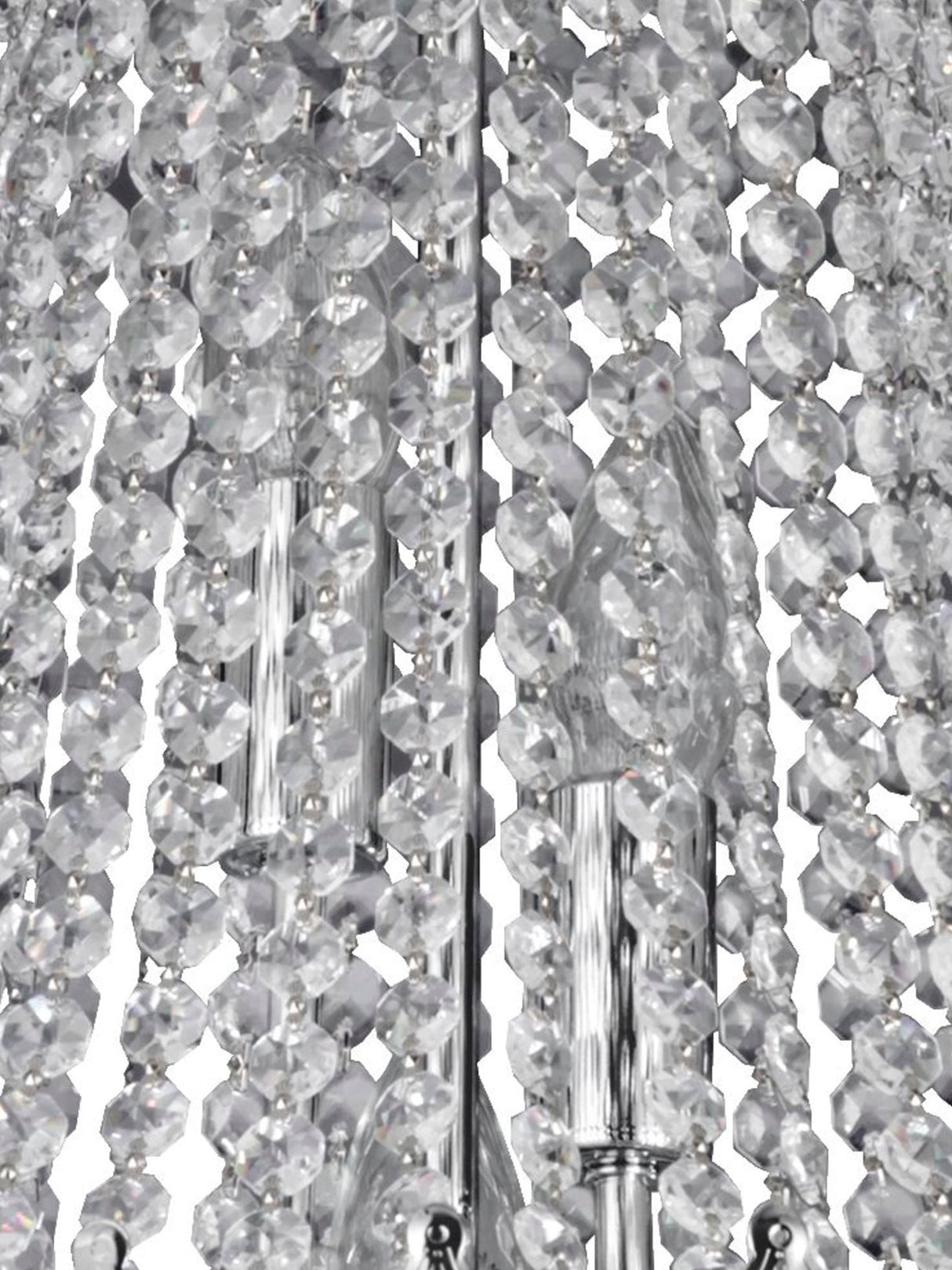 Searchlight Electric Versailles 9Lt Chandelier - Chrome Metal & Crystal 9112-52CC