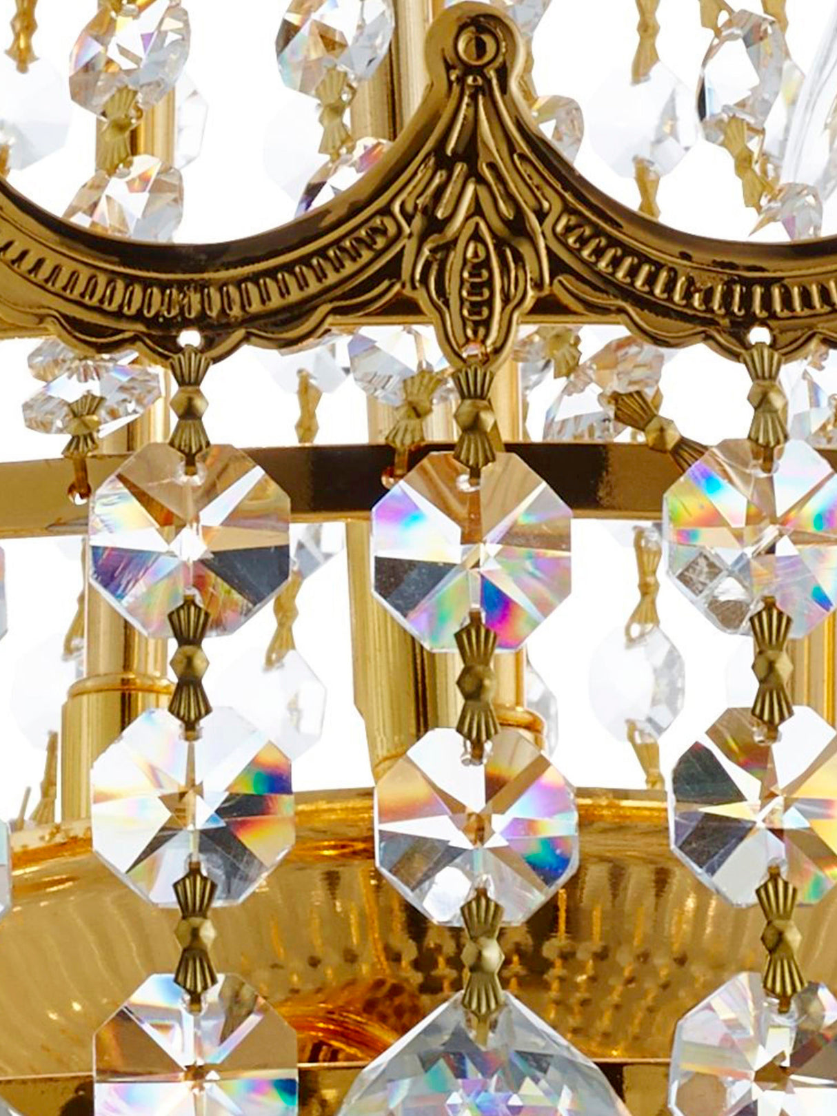 Searchlight Electric Versailles 9Lt Chandelier - Gold Metal & Crystal 9112-52GO