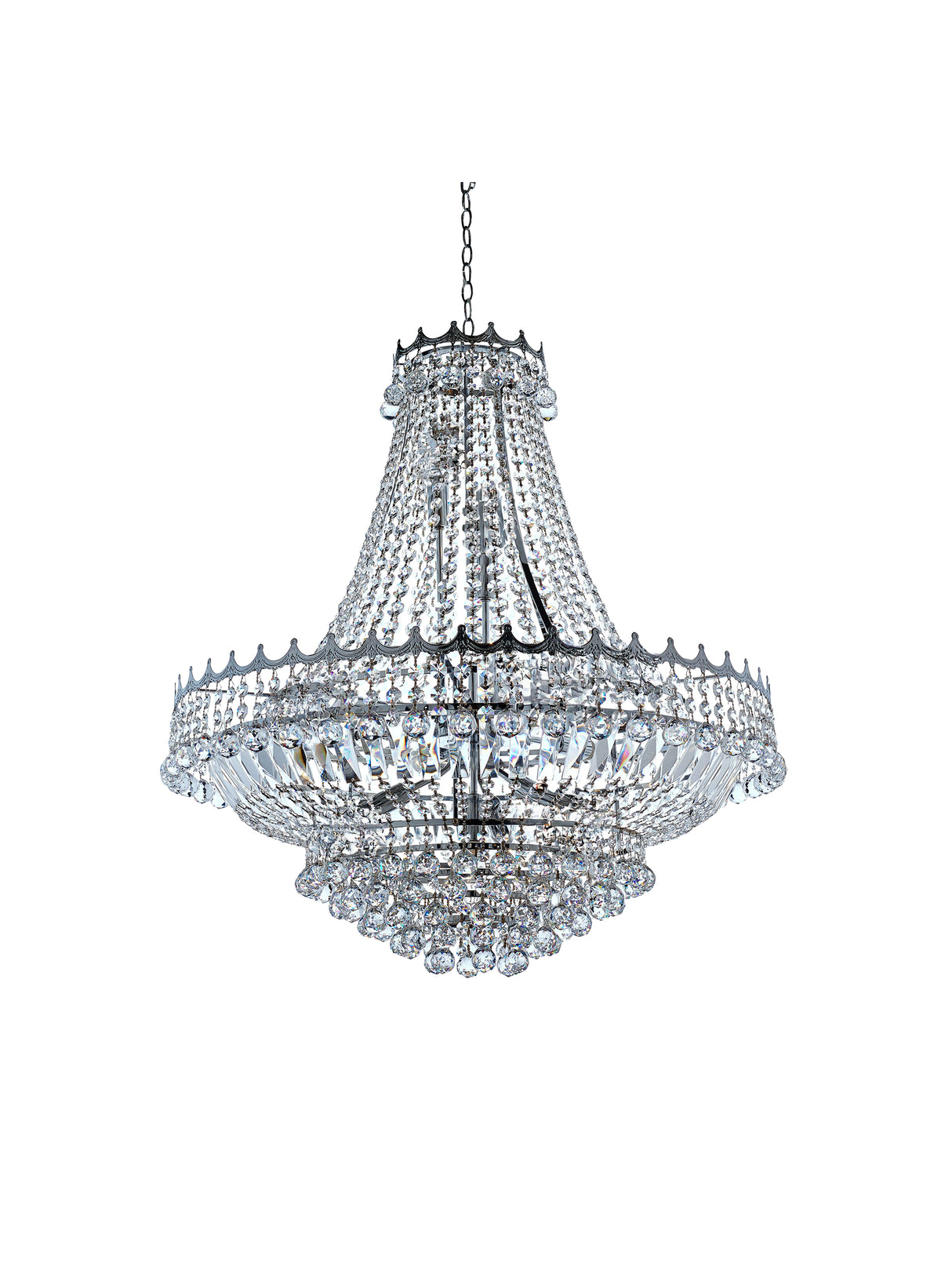 Searchlight Electric Versailles 13Lt Chandelier - Chrome Metal & Crystal 9112-82CC