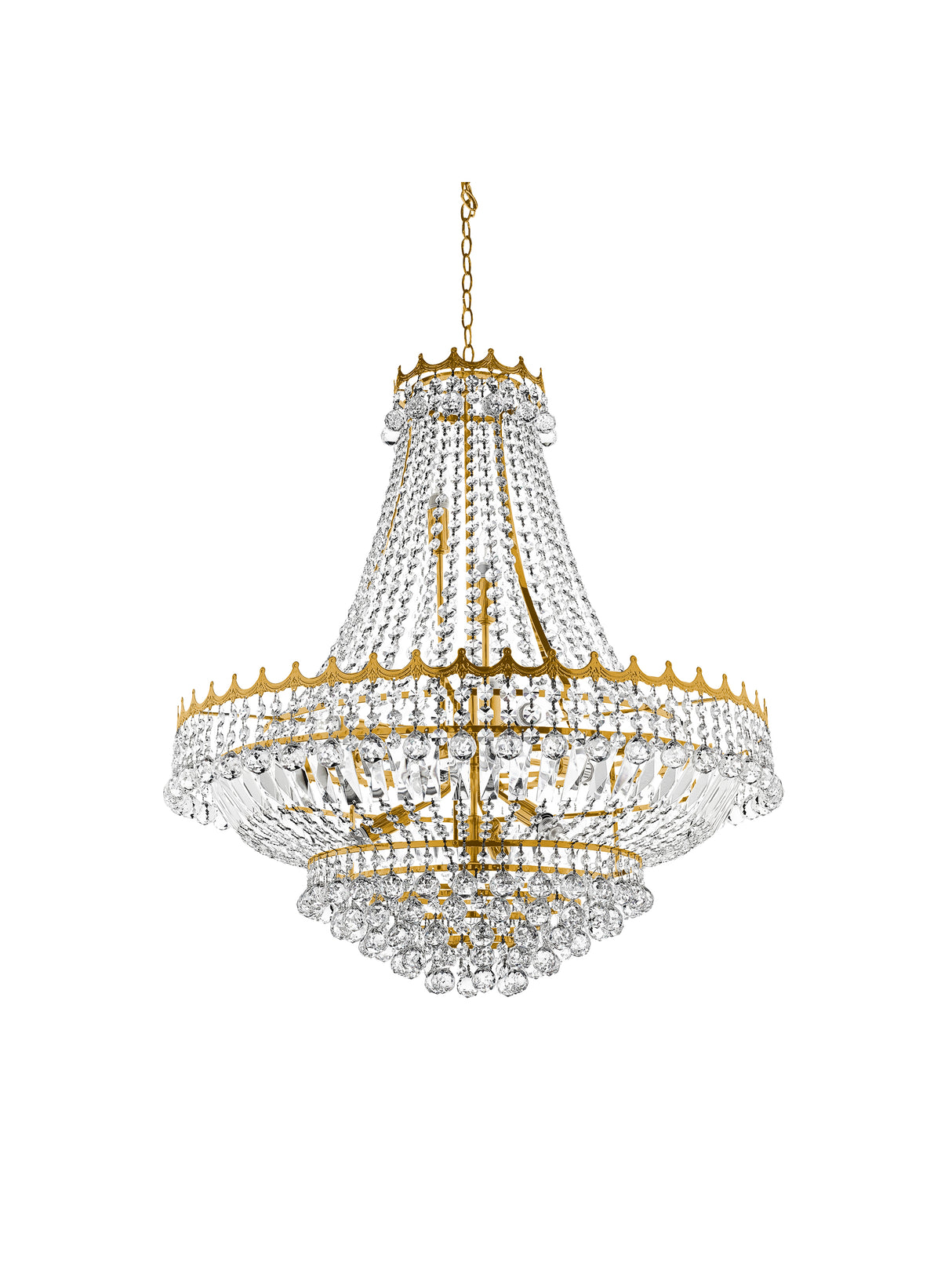 Versailles 13Lt Chandelier - Gold Metal & Crystal