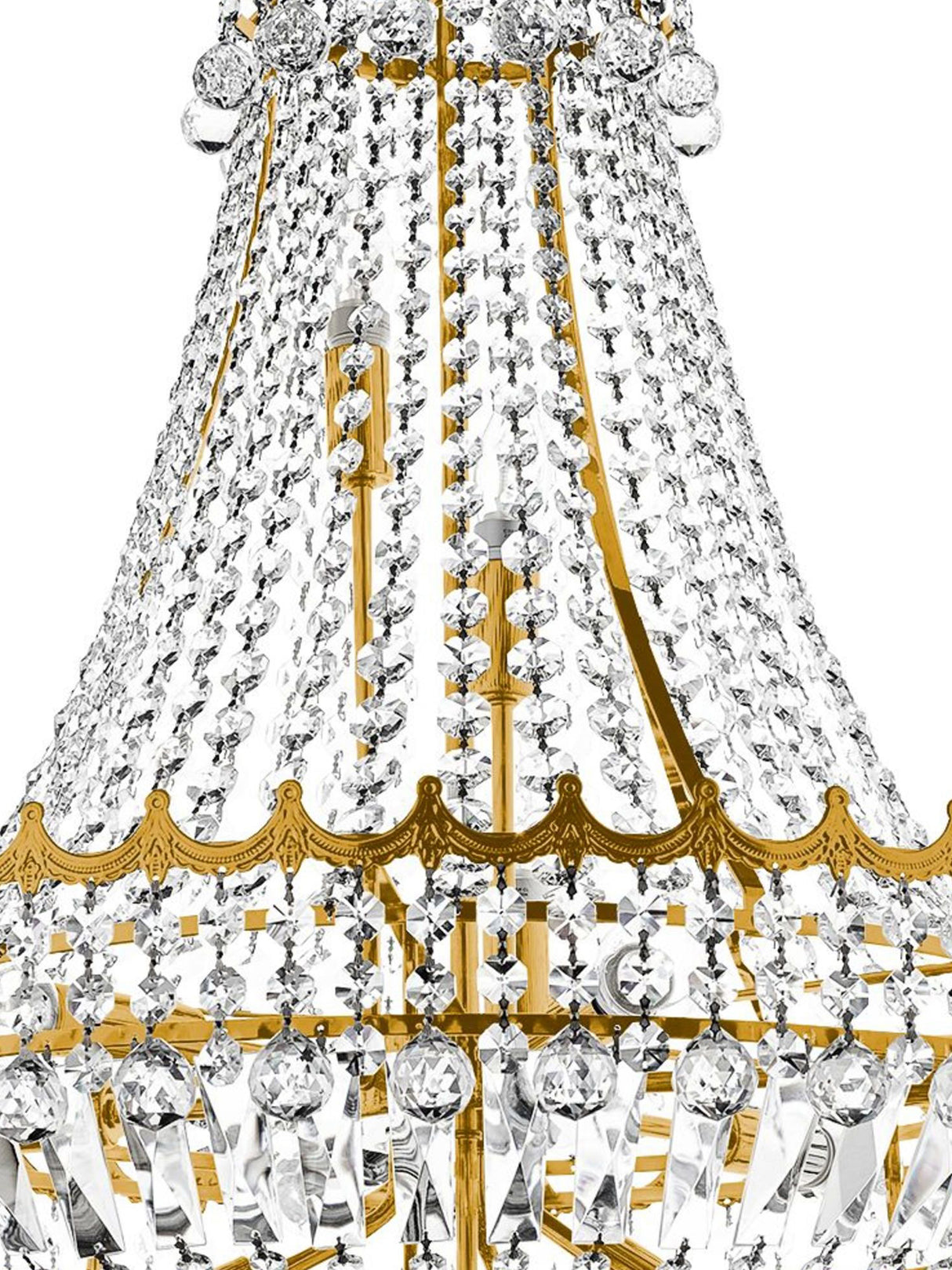 Searchlight Electric Versailles 13Lt Chandelier - Gold Metal & Crystal 9112-82GO