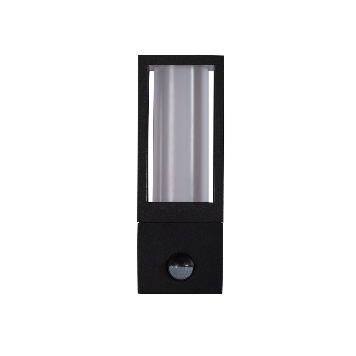 Searchlight Electric Avenue Outdoor Wall Light- Black Metal & White Polycarbonate 91251-1BK-PIR
