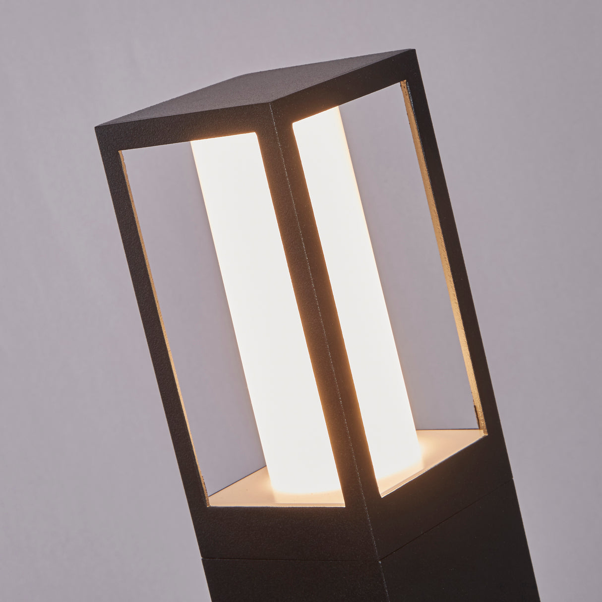 Searchlight Electric Avenue Outdoor Post - Black Metal & Matt White Polycarbonate 91251-450