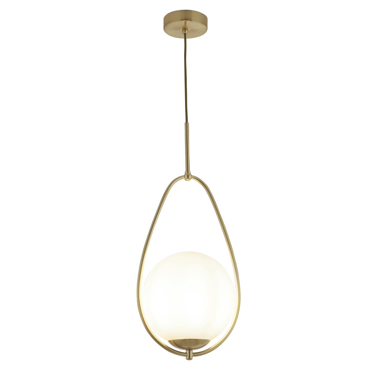 Avalon Pendant - Gold Metal & Opal Glass