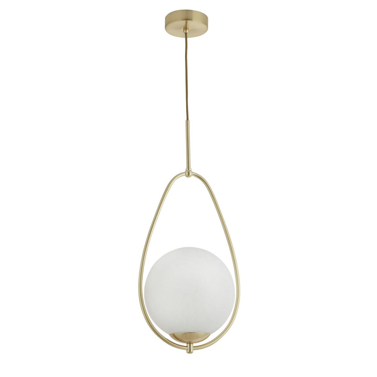 Searchlight Electric Avalon Pendant - Gold Metal & Opal Glass 9171-1GO