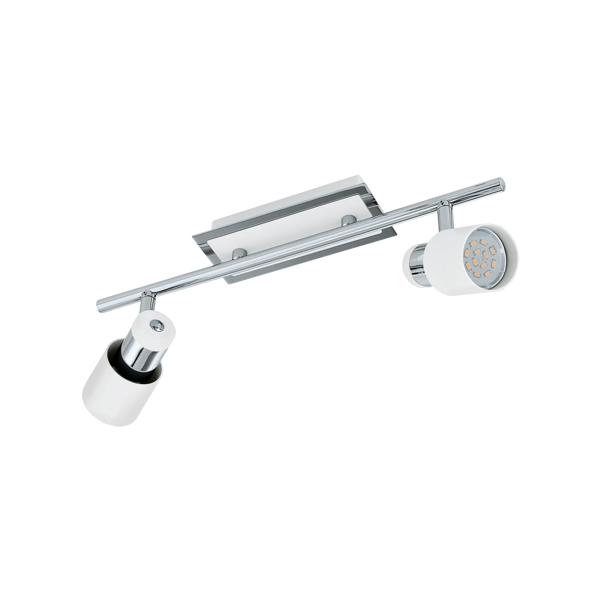 Eglo EU Davida Steel Chrome & White LED 2-Light Ceiling Spotlight