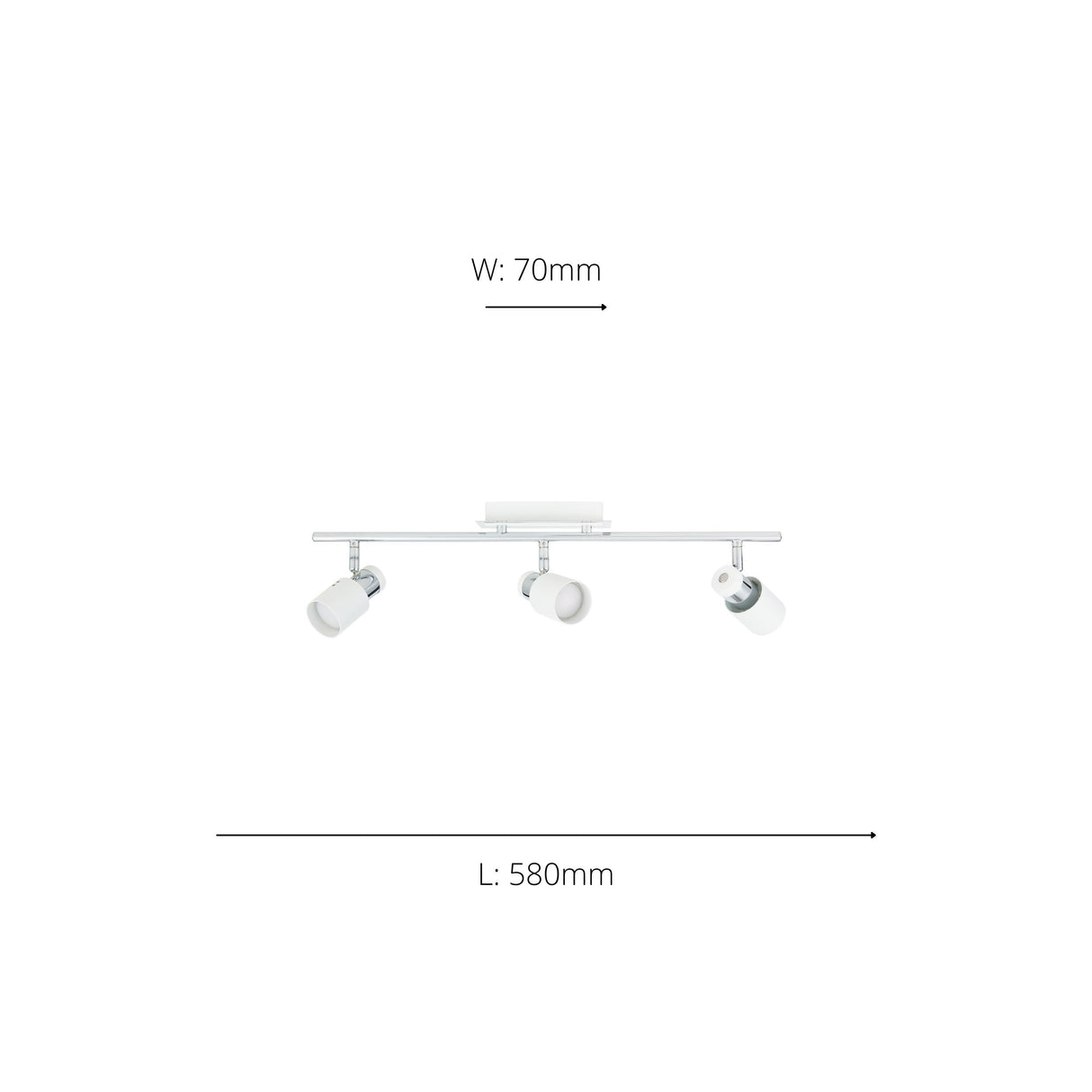 Eglo EU Davida Steel Chrome & White LED 3-Light Ceiling Spotlight