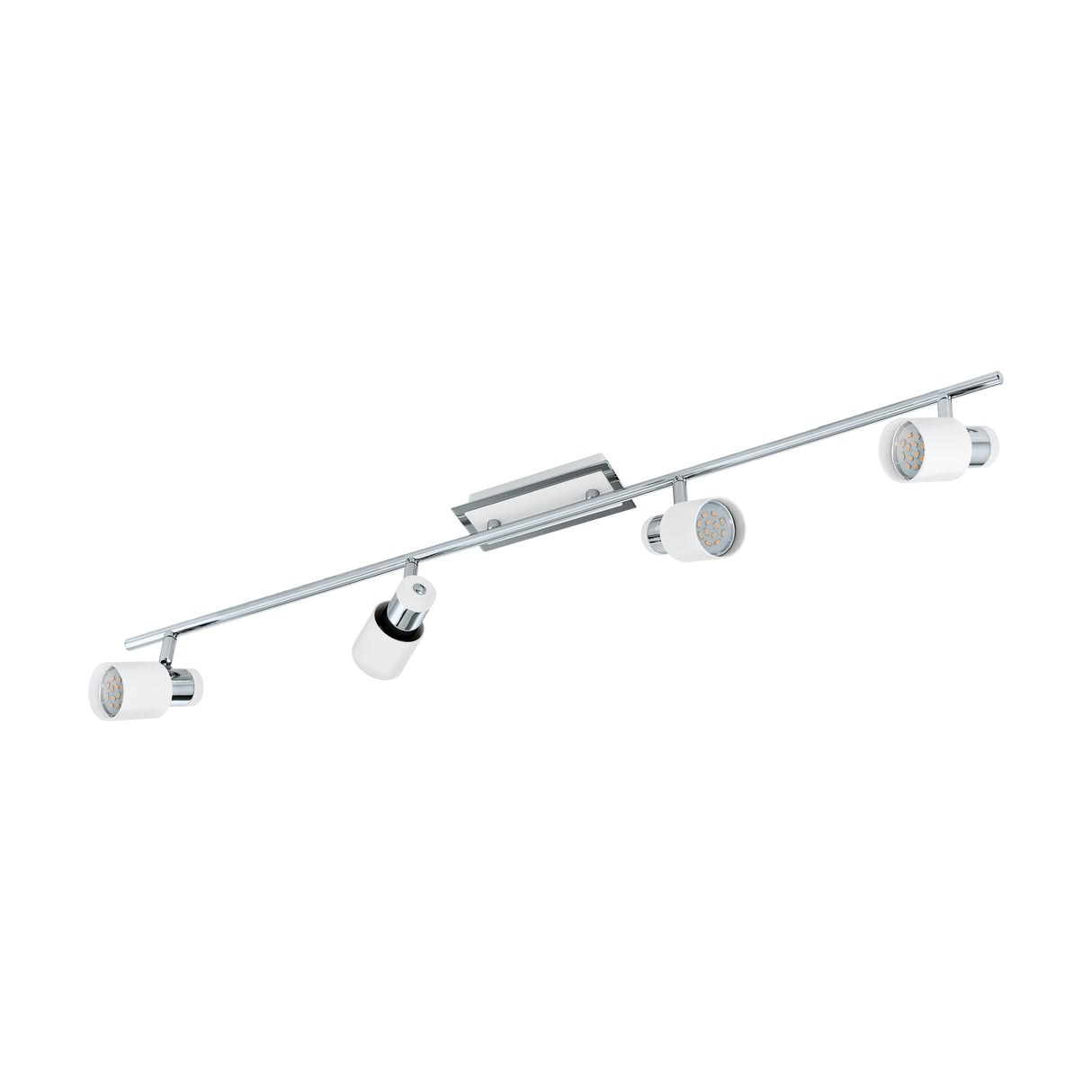 Eglo EU Davida 1 Steel Chrome & White LED 4-Light Ceiling Spotlight