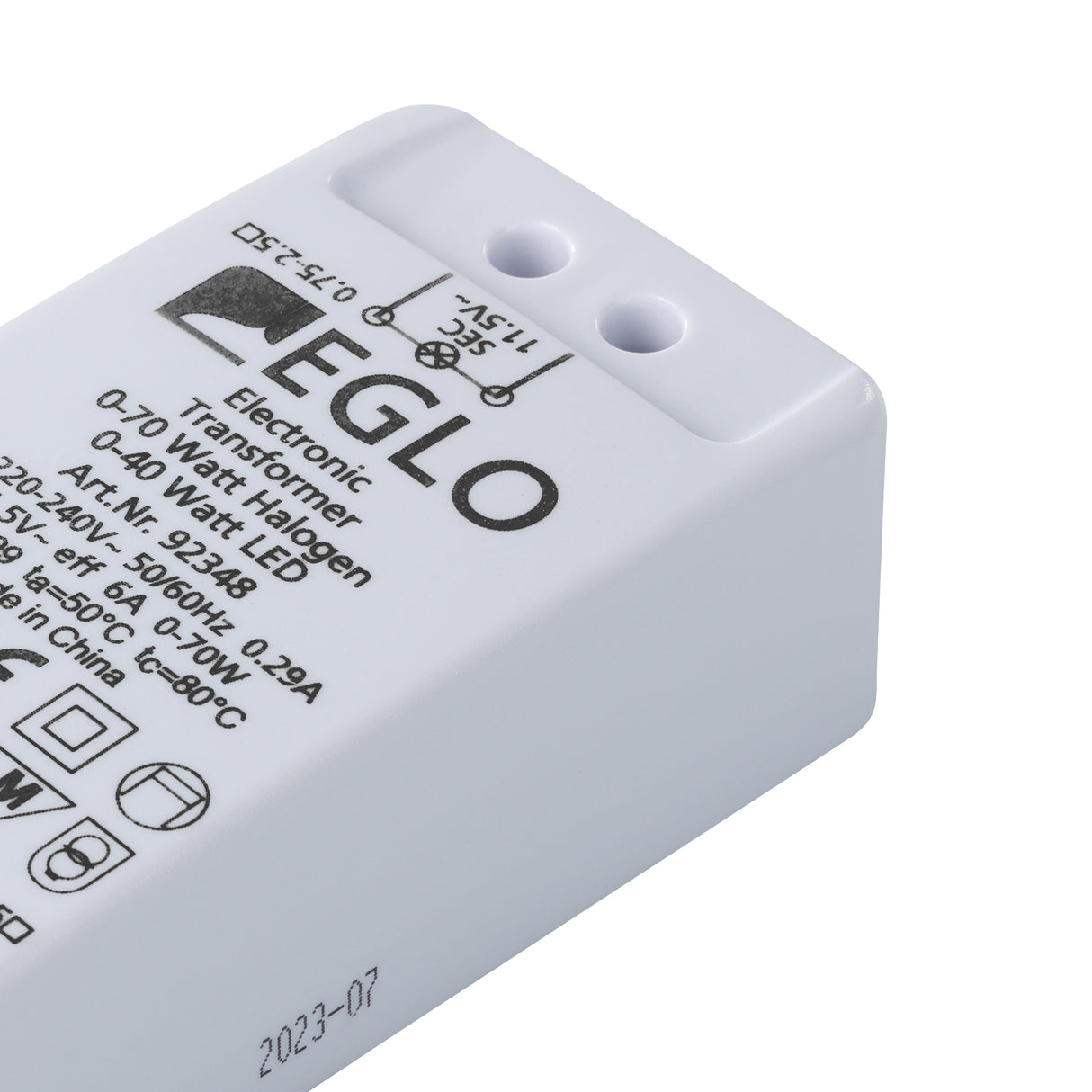 Eglo EU Electronic Transformer – White, Dimmable, 0?70W, Indoor Lighting Accessory