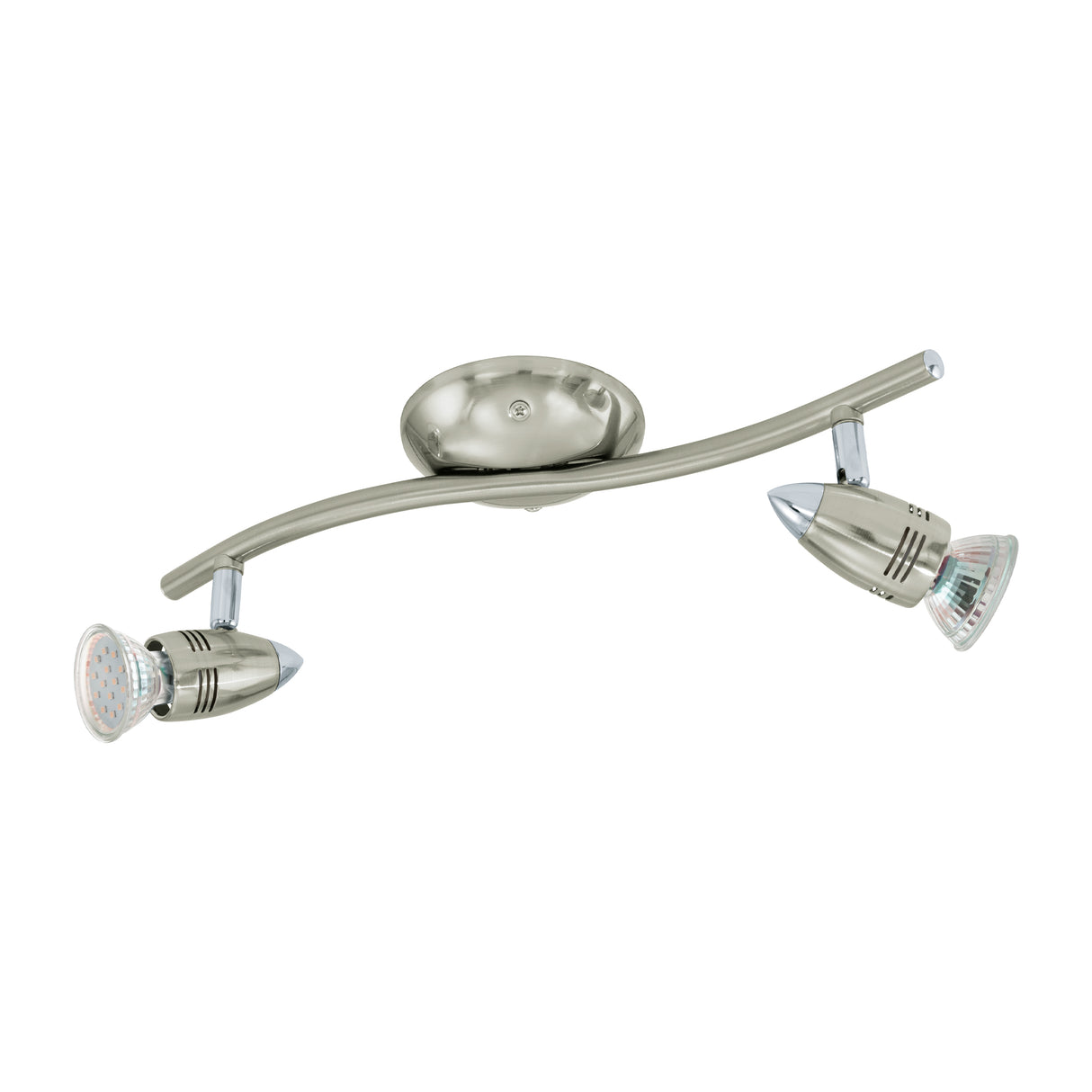 Eglo EU Magnum-LED Satin Nickel & Chrome Classic 2-Light Spotlight