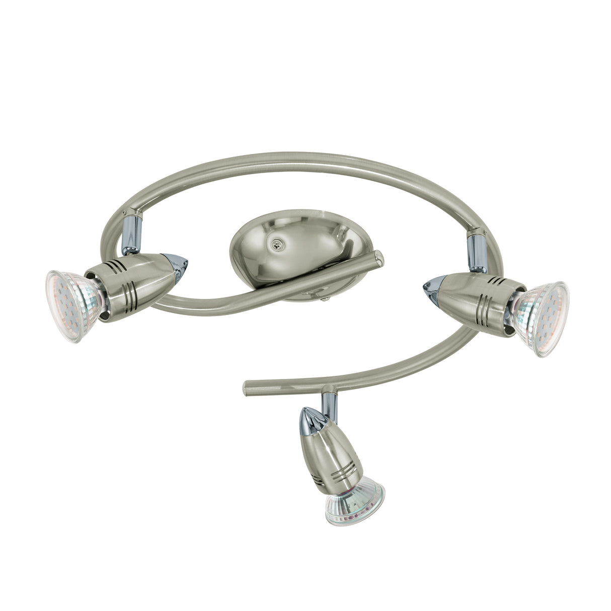 Eglo EU Magnum-LED Satin Nickel & Chrome Classic 3-Light Spotlight