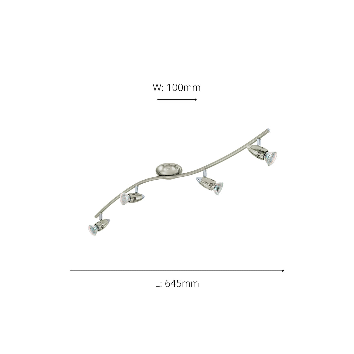 Eglo EU Magnum-LED Satin Nickel & Chrome Classic 4-Light Spotlight