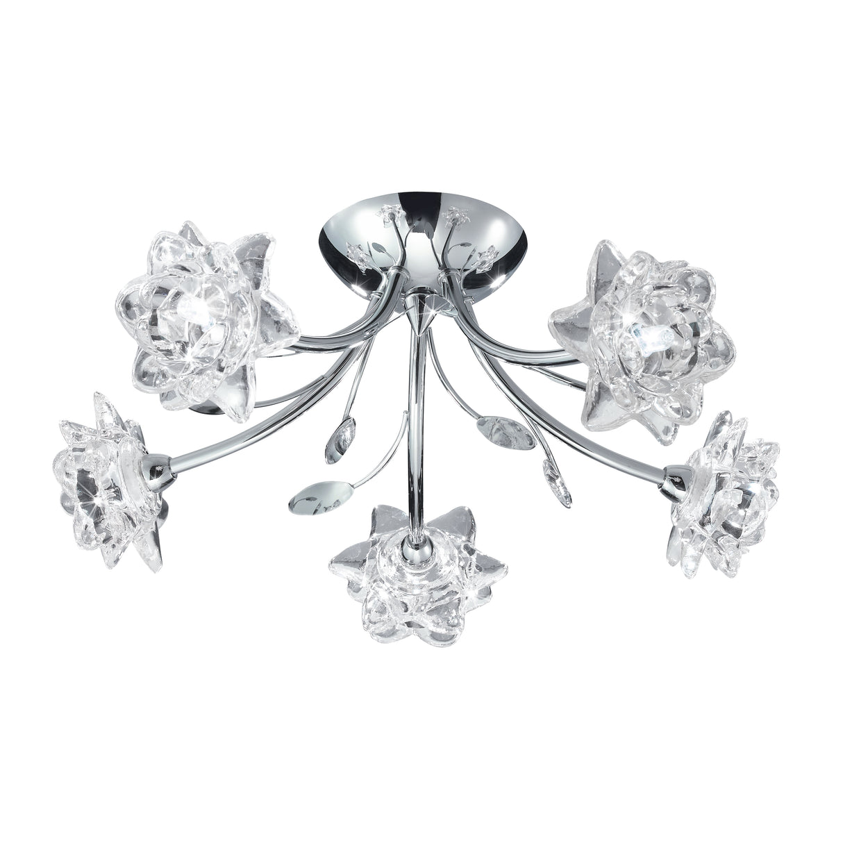 Bellis 5Lt Semi-Flush - Chrome & Clear Glass
