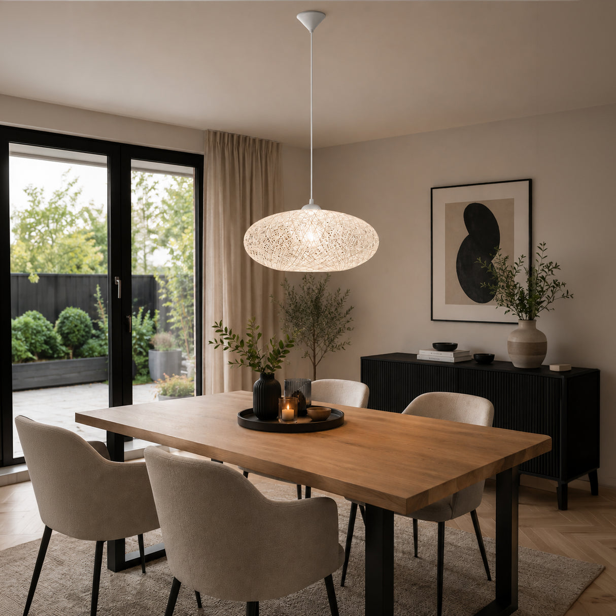 Eglo EU Campilo Thread and Plastic White Contemporary Pendant