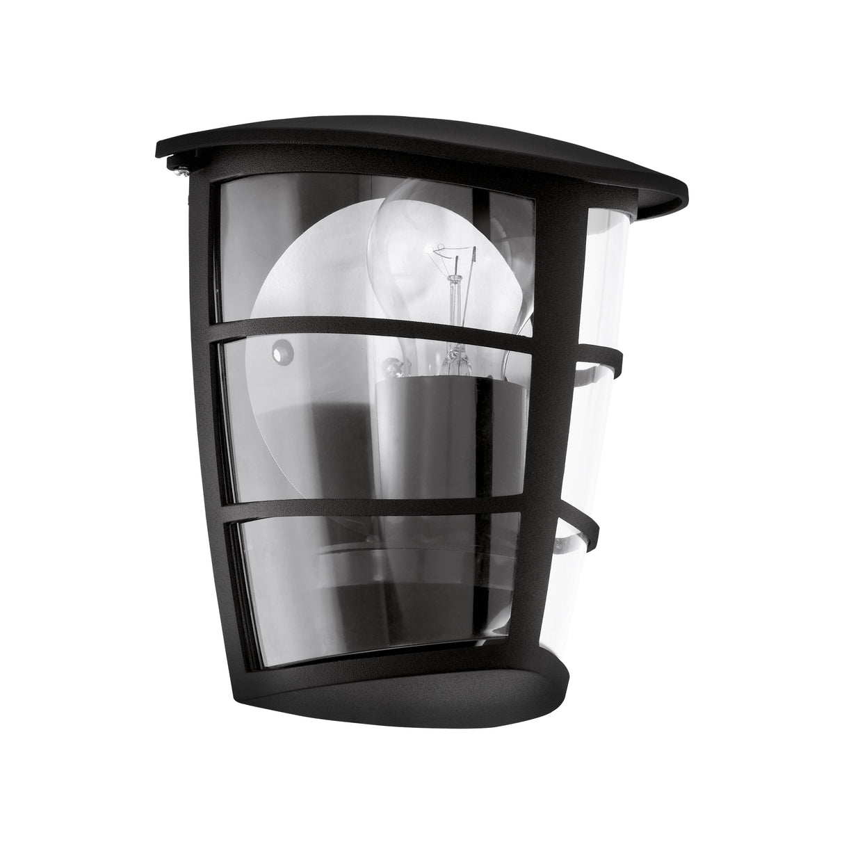 Eglo EU ALORIA Outdoor Wall Light – Black Cast Aluminium, Clear Diffuser, E27, IP44 Exterior Lighting