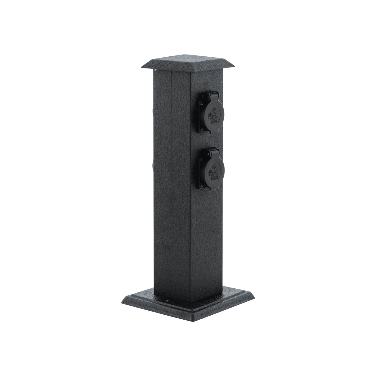 Eglo EU Park 4 Outdoor Plug Socket Post Black Steel Weather?Resistant Power Column, IP44 (400mm)