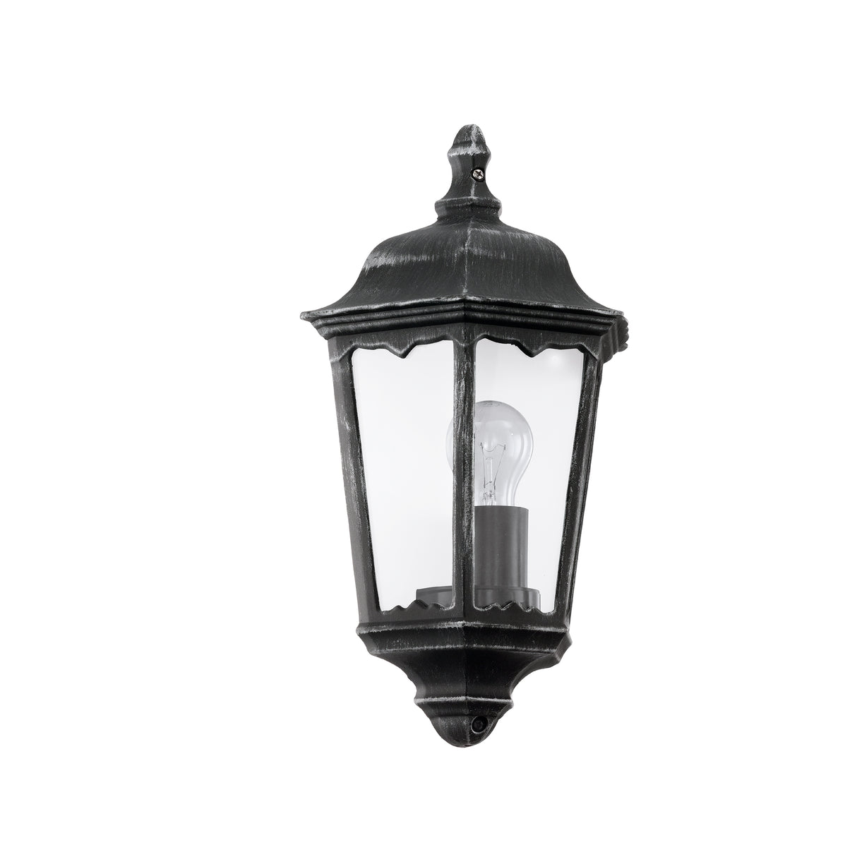 Eglo EU NAVEDO Outdoor Wall Light – Black Lantern?Style Wall Lamp, E27, IP44
