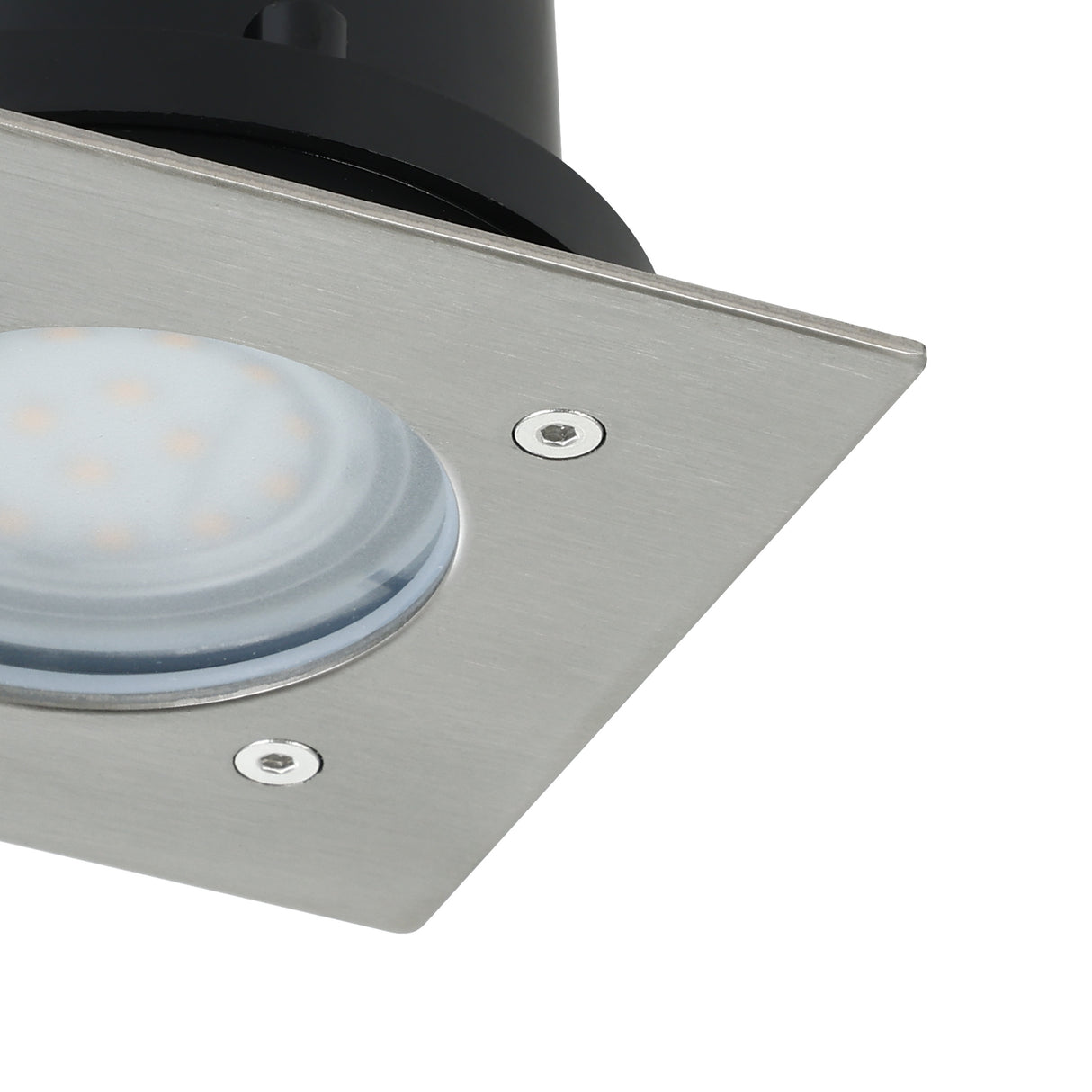 Eglo EU LAMEDO Recessed Ground Light – Stainless Steel, Integrated LED, Warm White, Heavy?Duty Outdoor In?Ground Lighting
