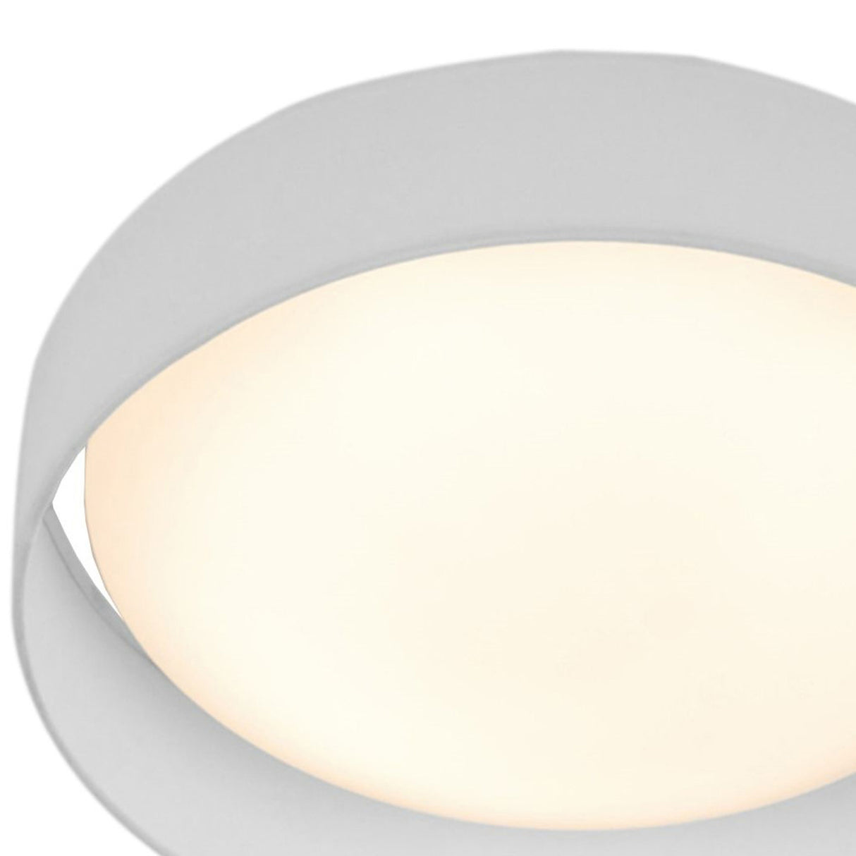 Searchlight Electric Gianna LED Flush Ceiling Light - Acrylic, & Fabric Shade 9371-50WH