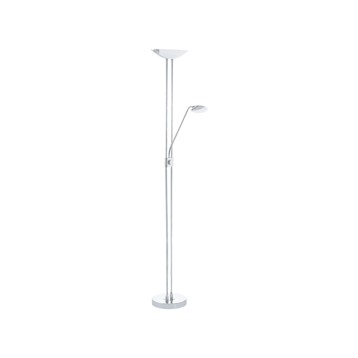 Eglo EU Baya LED Chrome Steel LED Floor Lamp With Reading Light