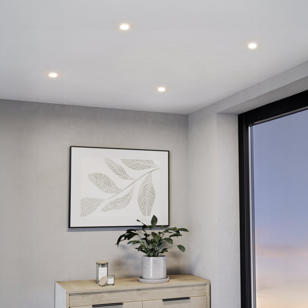 Eglo EU PENETO Recessed Ceiling Light – White Steel, Triple GU10 LED, Warm White, Indoor Downlight