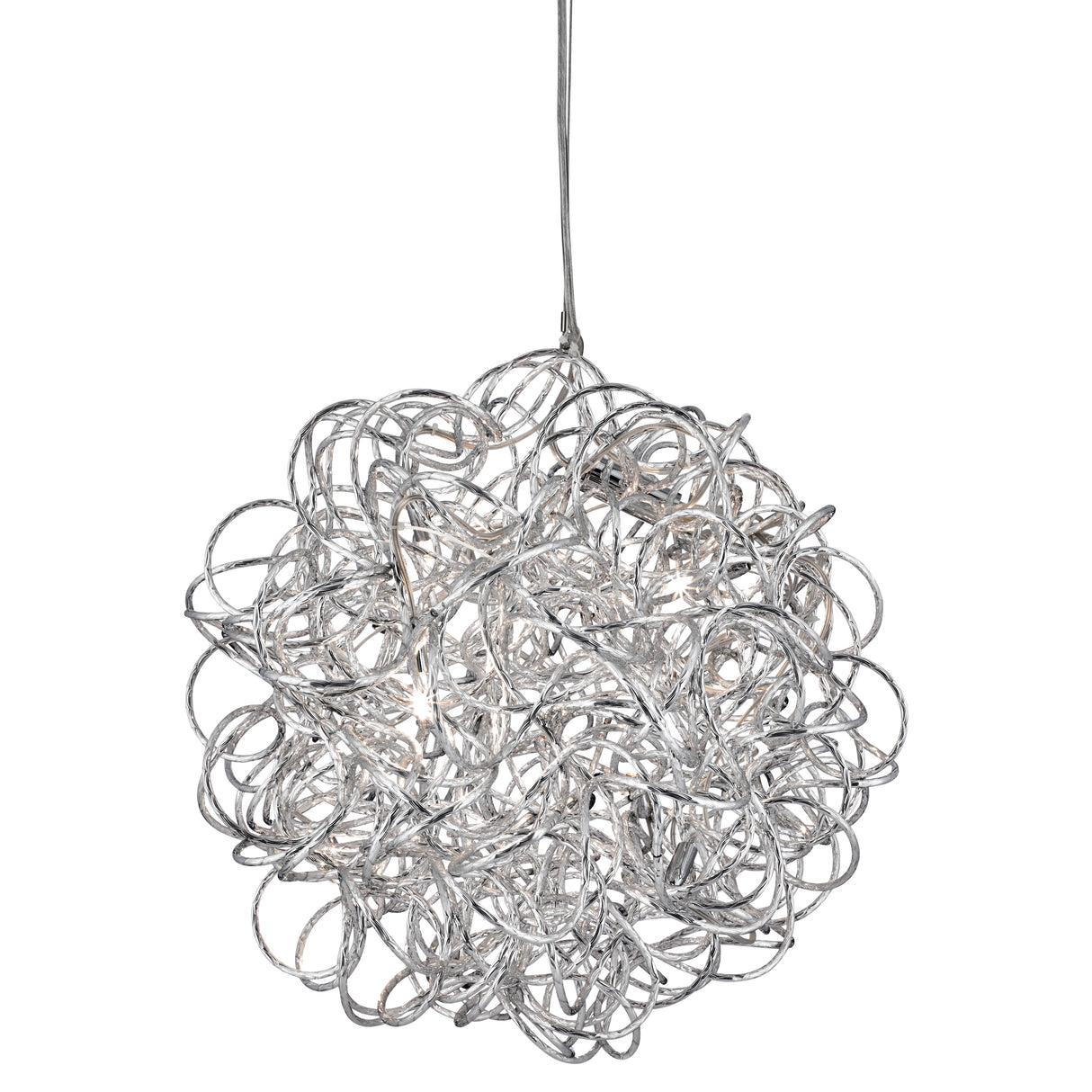 Scribble 6Lt LED Pendant - Chrome Diamond Cut Metal