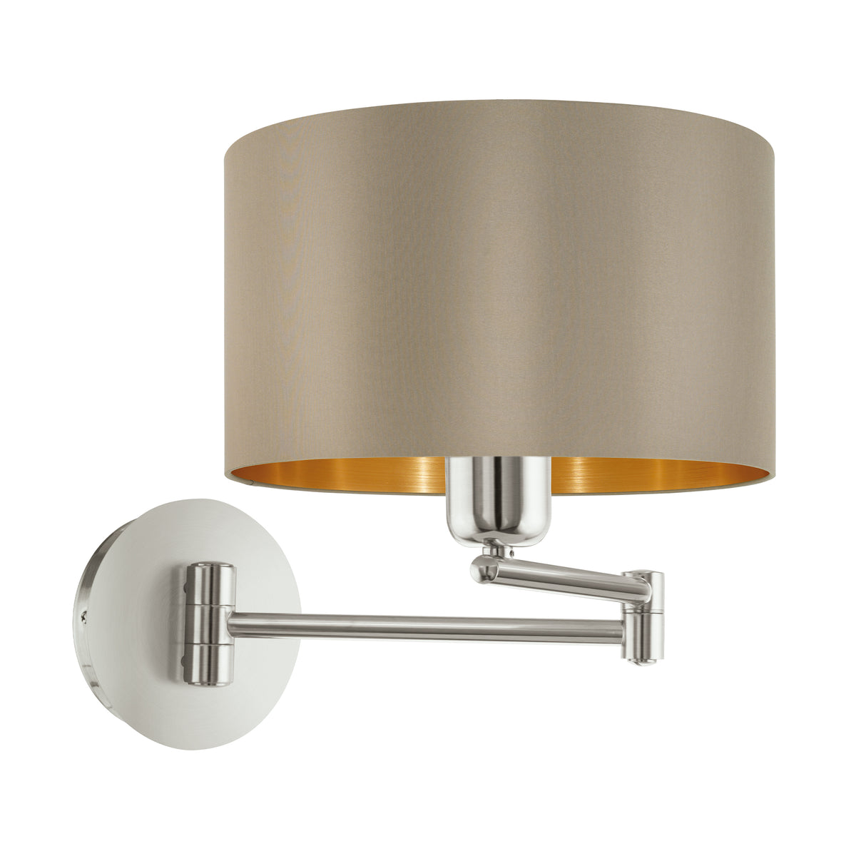Eglo EU Maserlo Taupe & Gold Metal And Fabric Wall Light