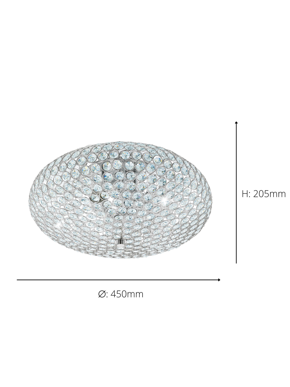 Eglo EU Clemente Steel & Glass LED Ceiling Light