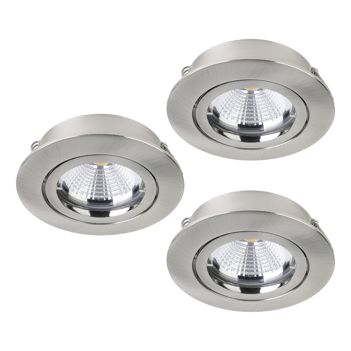 Eglo EU Tedo 1 Satin Nickel LED Round Set of 3 Recessed Light, 8cm, 3000K