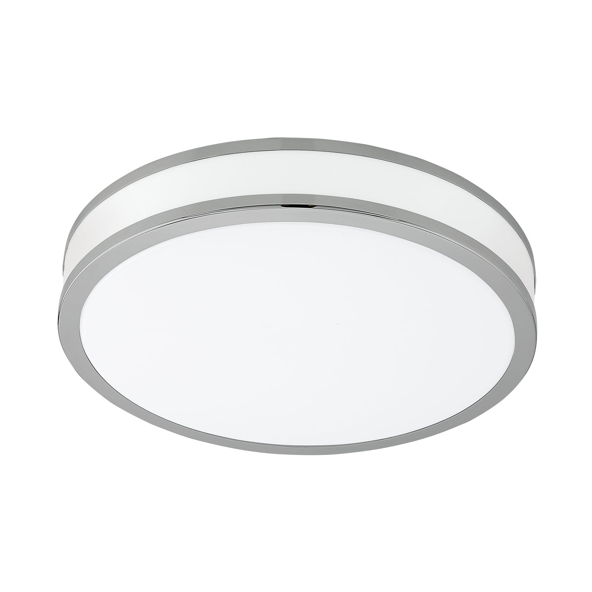 Eglo EU PALERMO?2 Wall or Ceiling Light – White Steel with Chrome Detail, Integrated LED, Warm White, Indoor Lighting