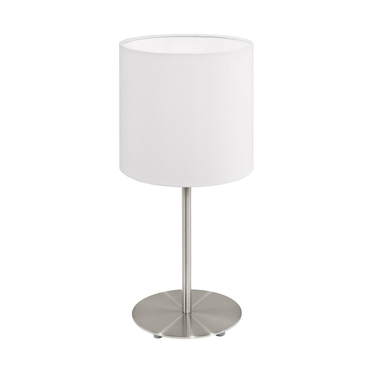 Eglo EU Pasteri White & Satin Nickel Fabric Table Lamp