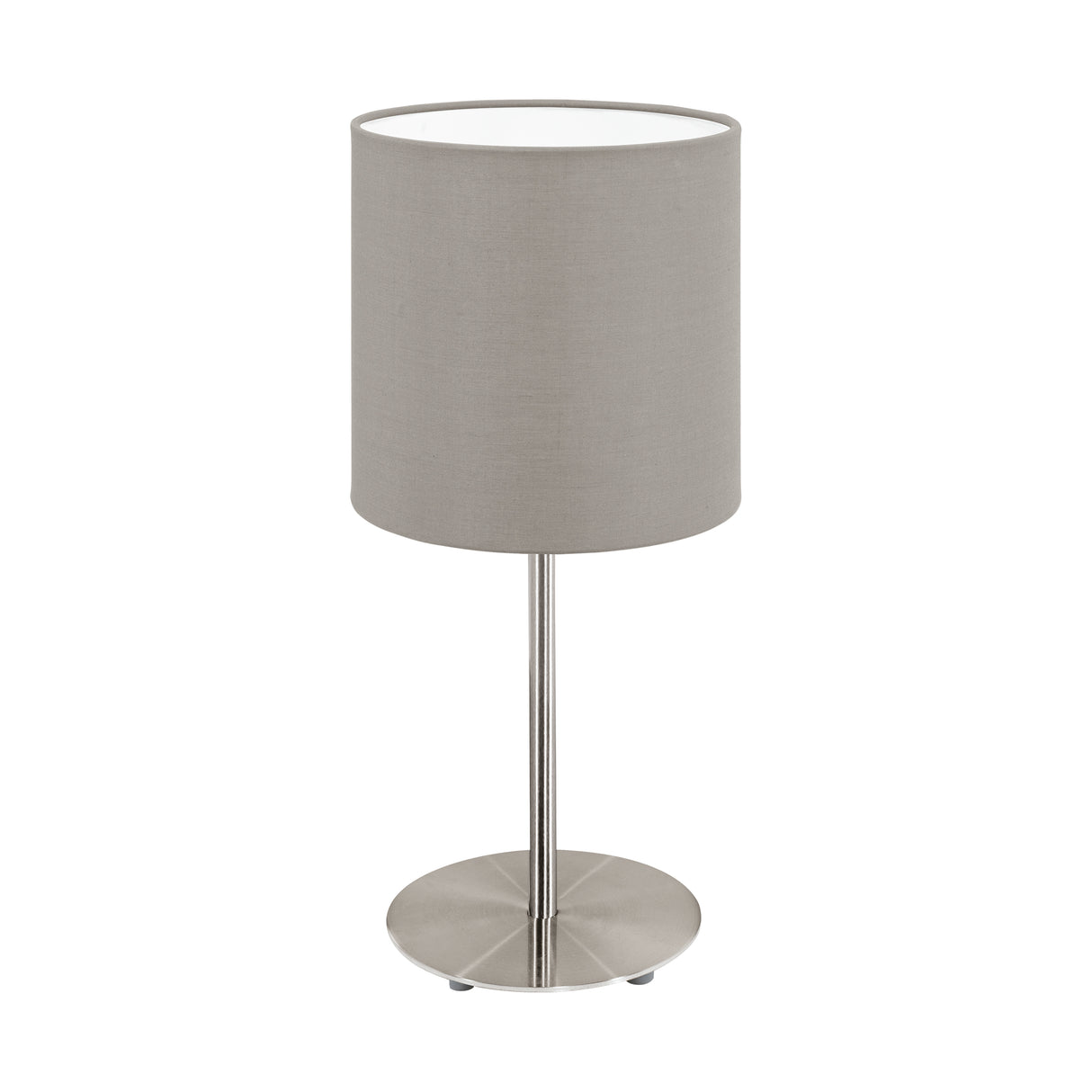 Eglo EU Pasteri Taupe & Satin Nickel Fabric Table Lamp