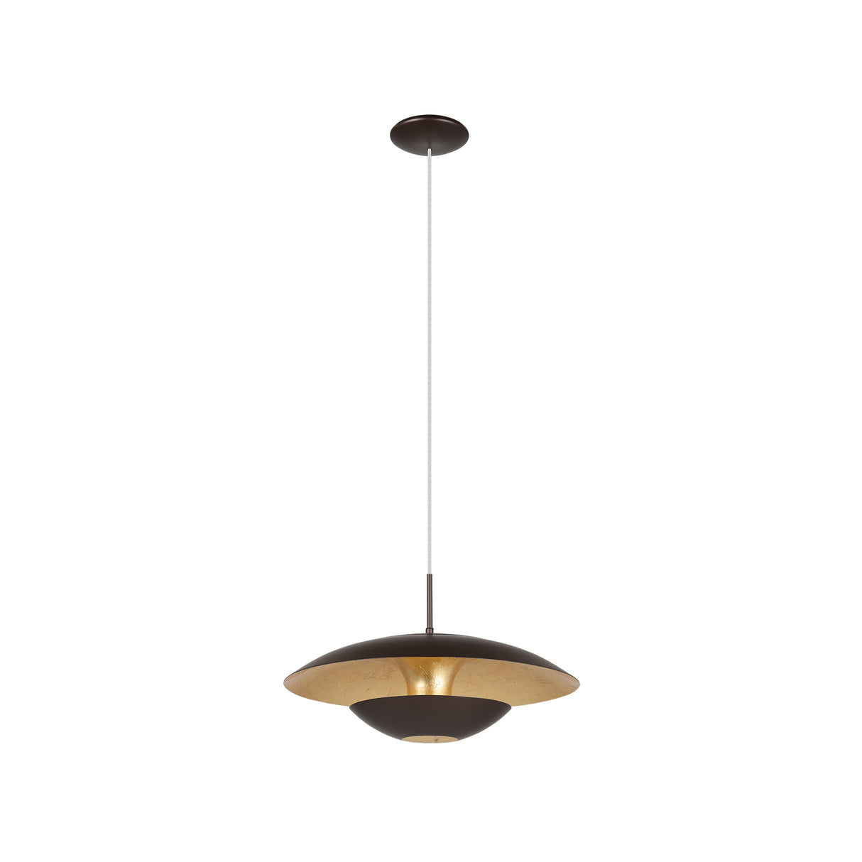 Eglo EU NUVANO Pendant Light – Brown & Gold Steel Finish, E27 Fitting, 480mm Indoor Pendant Light