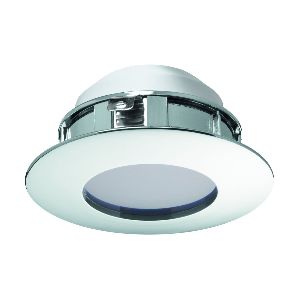 Eglo EU Pineda LED Plastic Chrome Round Recessed Light, 7.8cm, 3000K