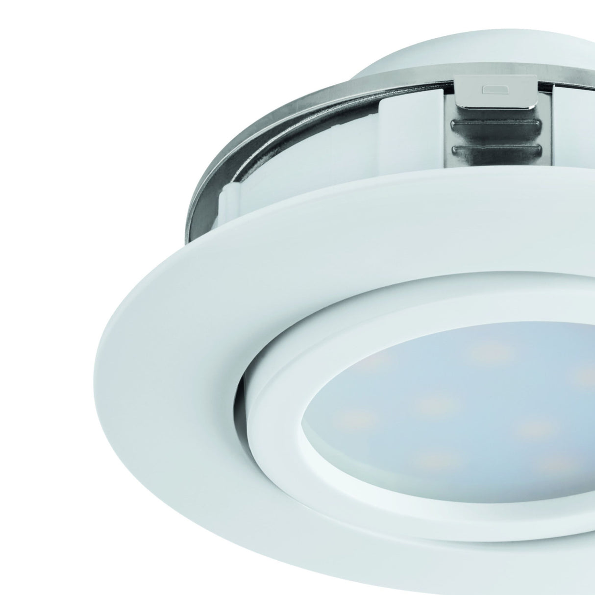 Eglo EU Pineda LED Plastic White Round Recessed Light, 8.4cm, 3000K